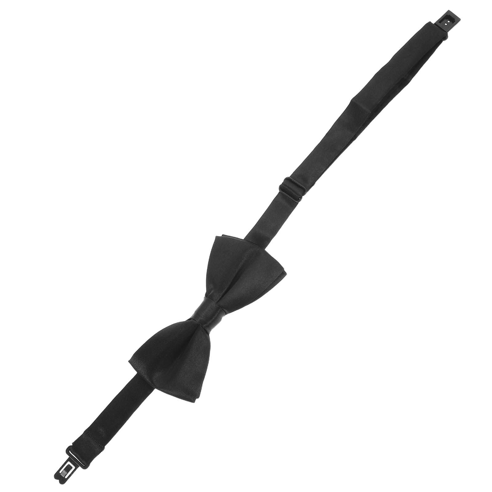 Bow Tie Pre Tied - Schwarze Kinder-Fliege, verstellbar, vorgebunden, einfarbig, für
