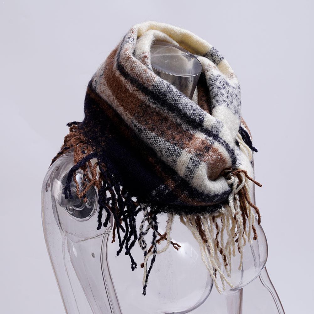 Pashmina Wrap Large - Verstärkter Schal, Weicher Quastenschal, Pashmina, Karierter
