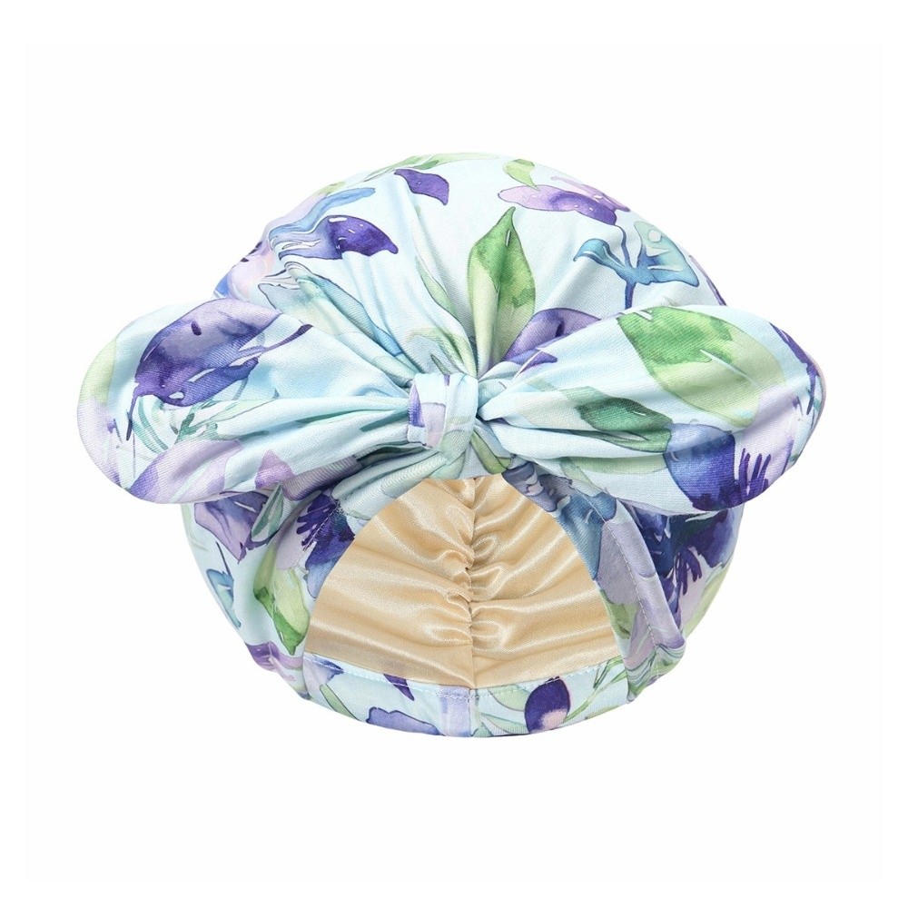 Bow Tie Pre Tied - Satin-gefütterter Bandana-Turban-Hut mit Hasenohren und Schleifenknoten,
